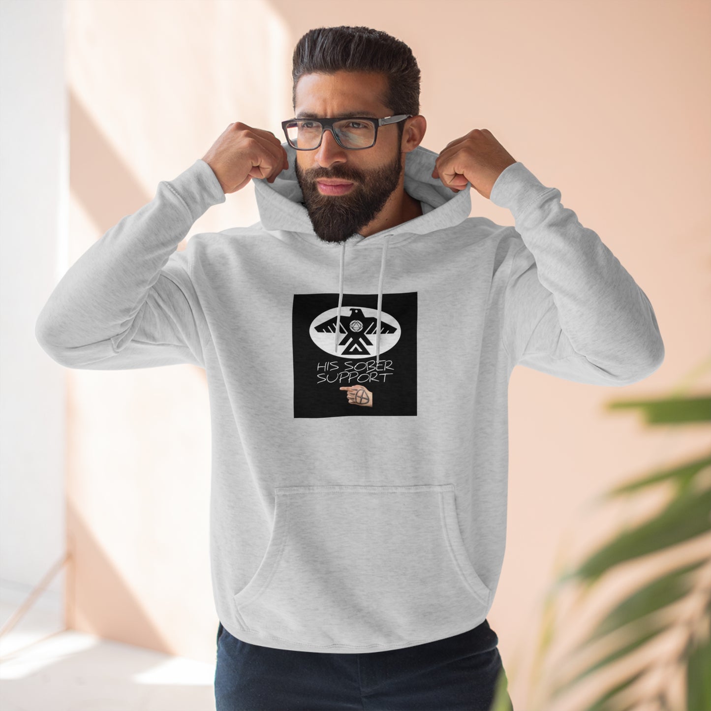 (His Sober Support) Unisex Premium Pullover Hoodie