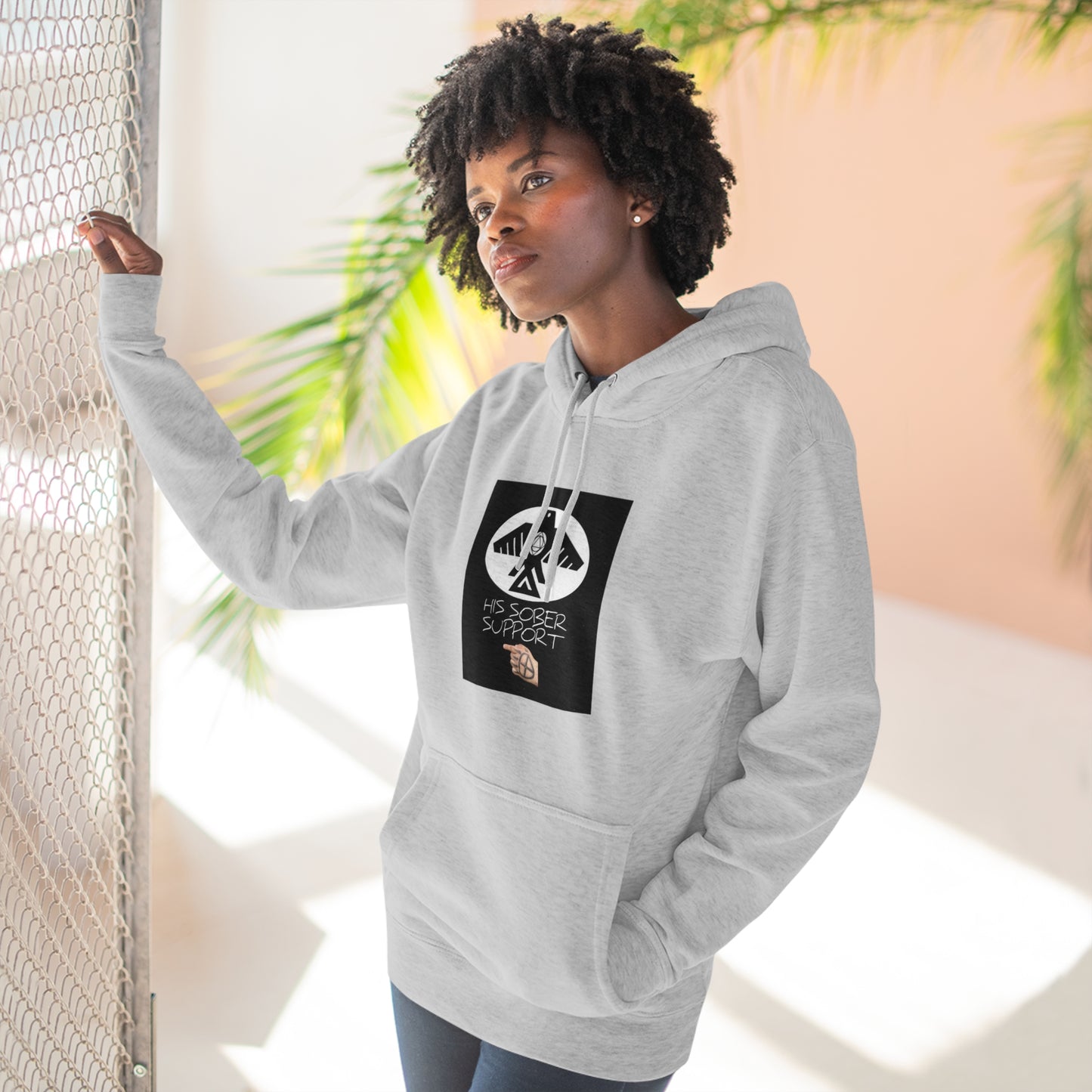 (His Sober Support) Unisex Premium Pullover Hoodie