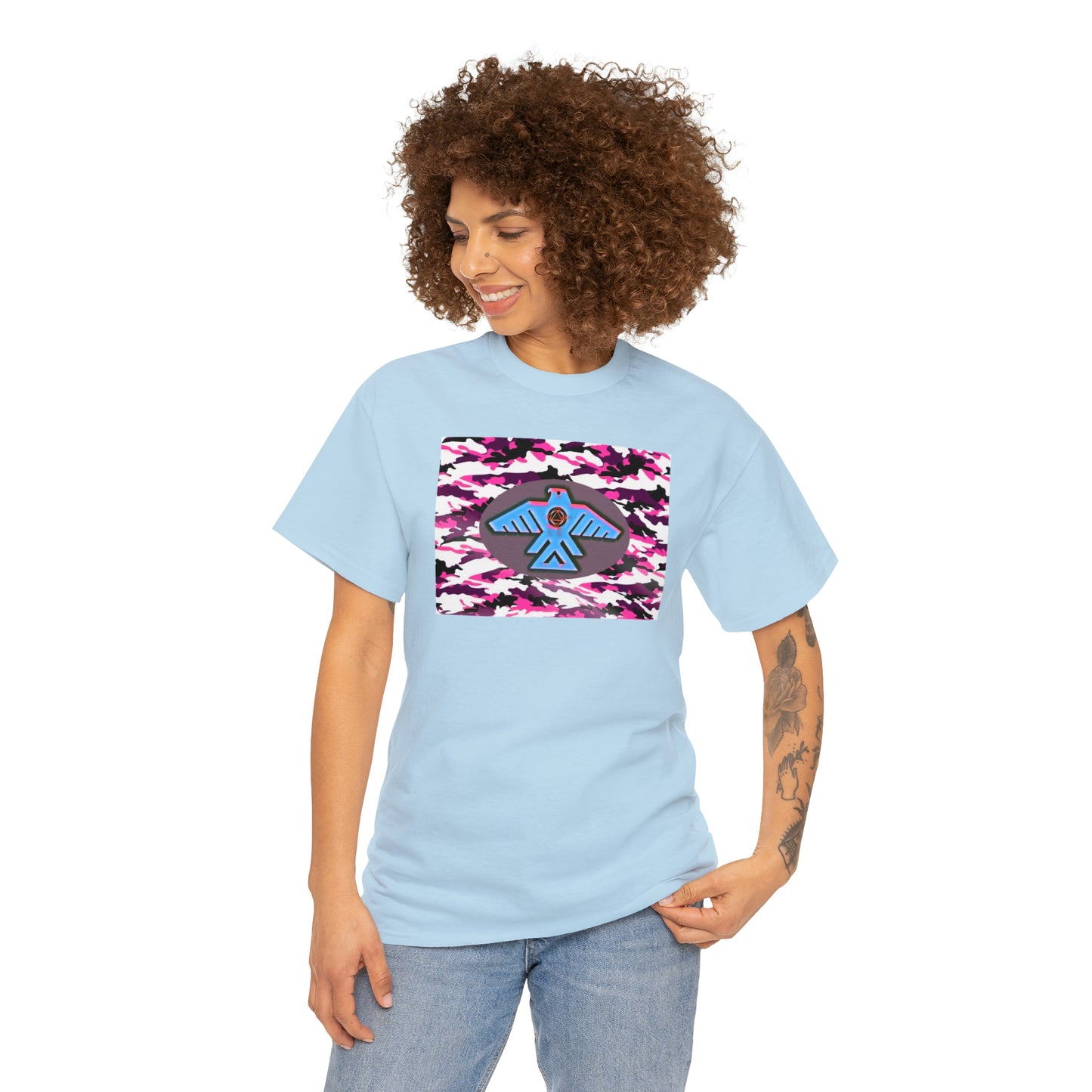 Unisex (Pretty pink camo Recovery Thunderbird) Heavy Cotton Tee