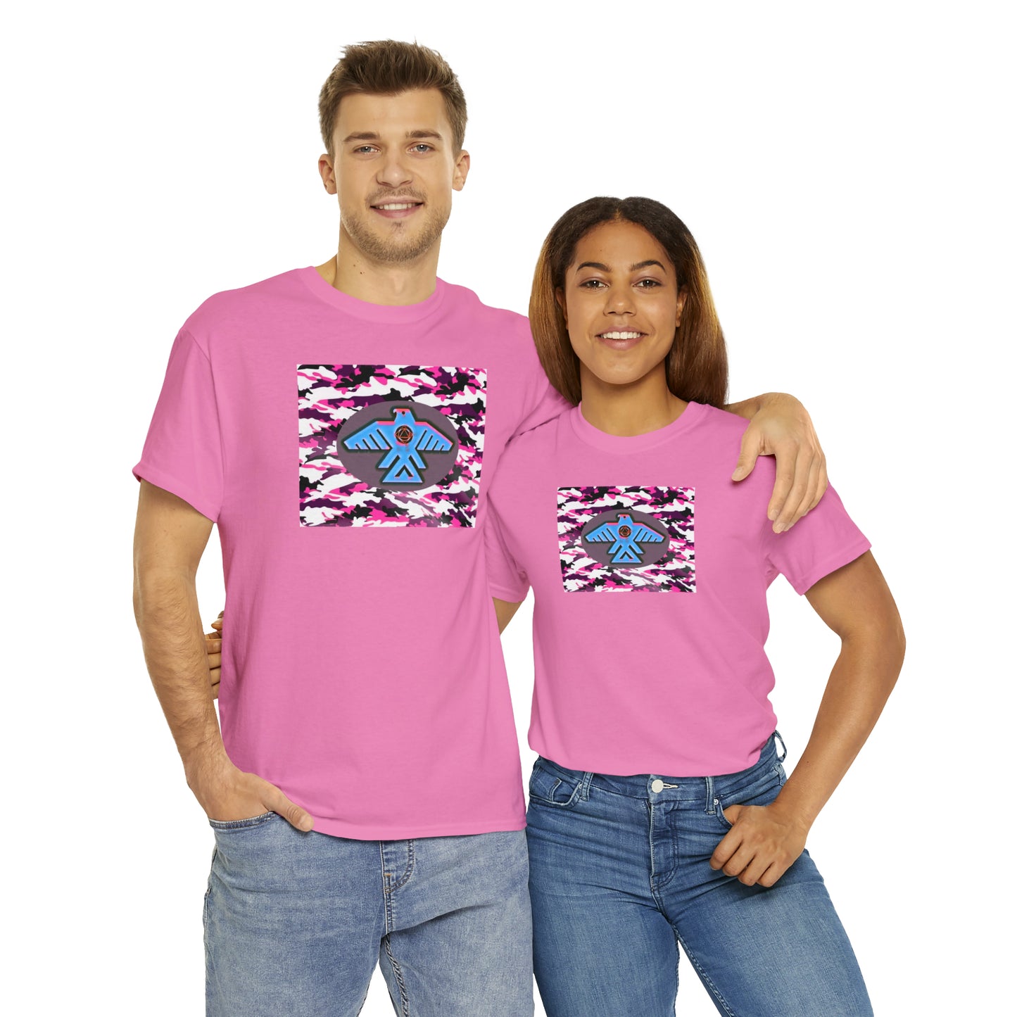 Unisex (Pretty pink camo Recovery Thunderbird) Heavy Cotton Tee