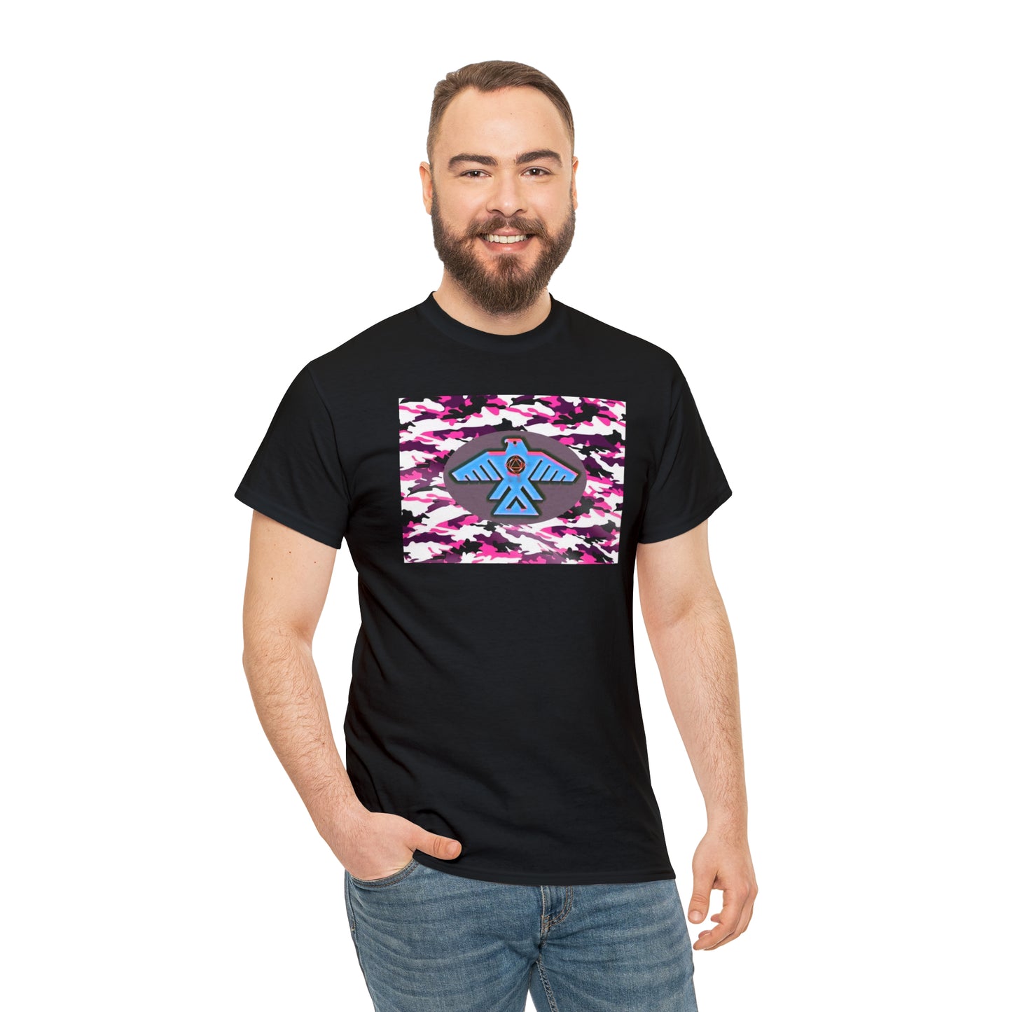 Unisex (Pretty pink camo Recovery Thunderbird) Heavy Cotton Tee