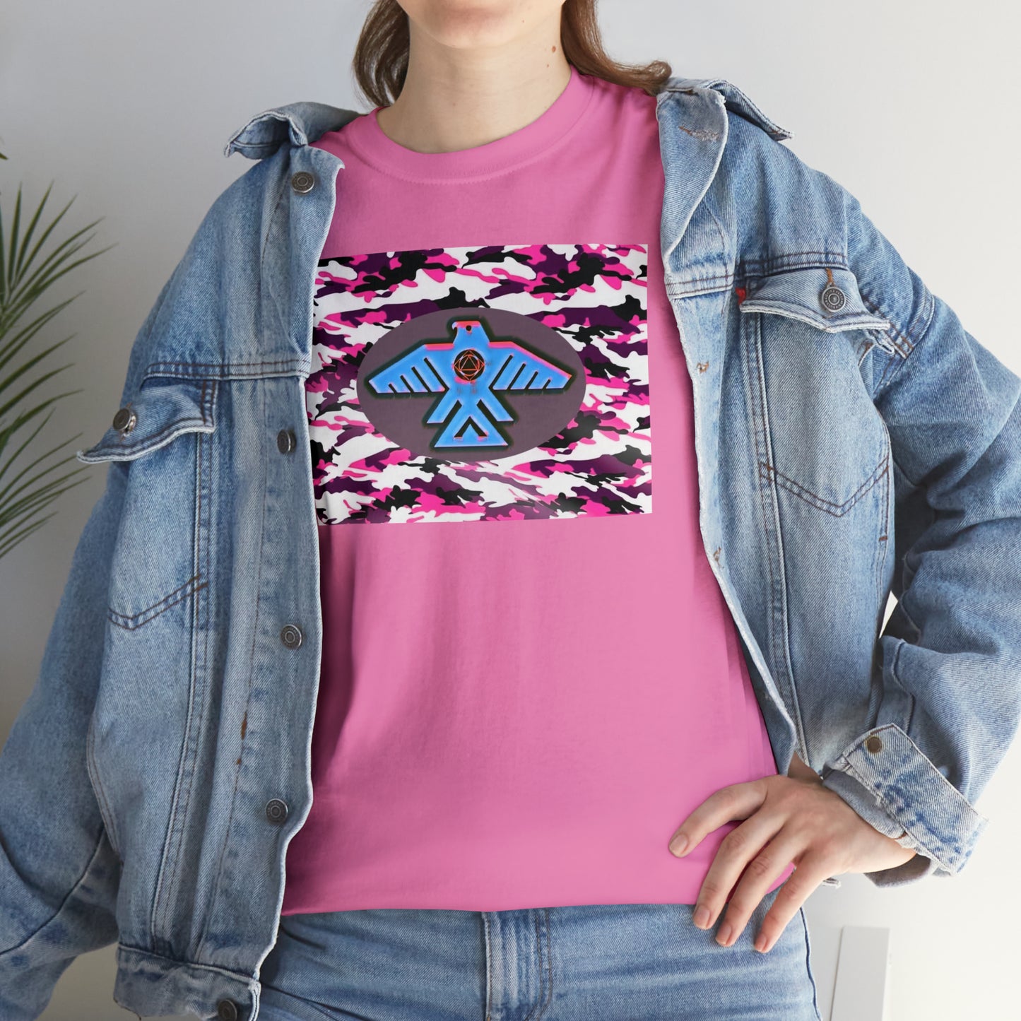 Unisex (Pretty pink camo Recovery Thunderbird) Heavy Cotton Tee