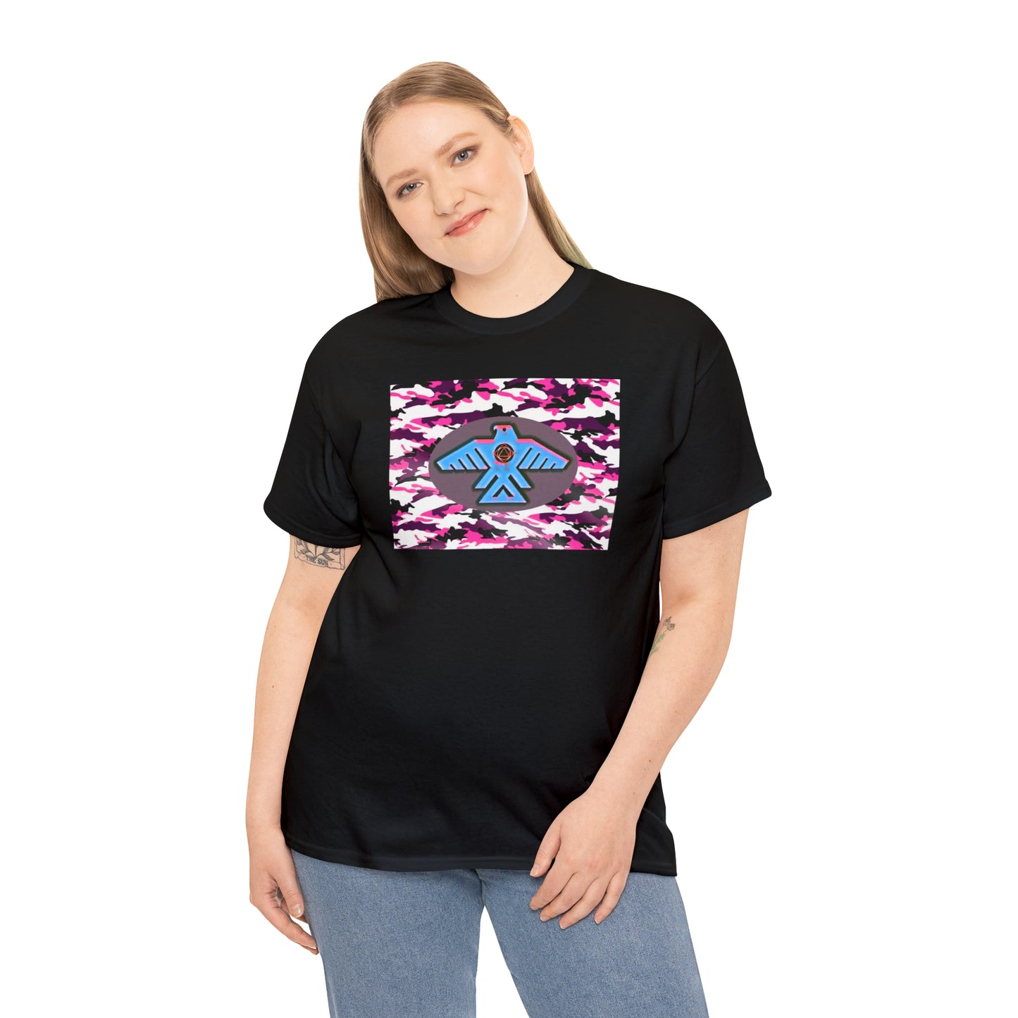 Unisex (Pretty pink camo Recovery Thunderbird) Heavy Cotton Tee