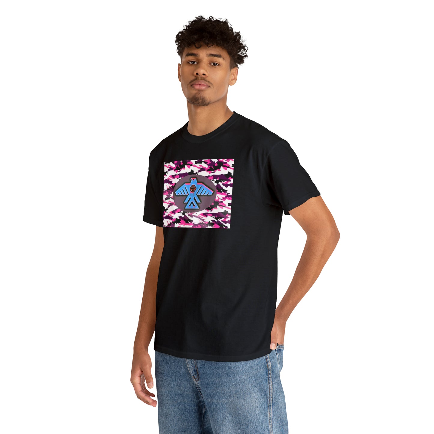 Unisex (Pretty pink camo Recovery Thunderbird) Heavy Cotton Tee