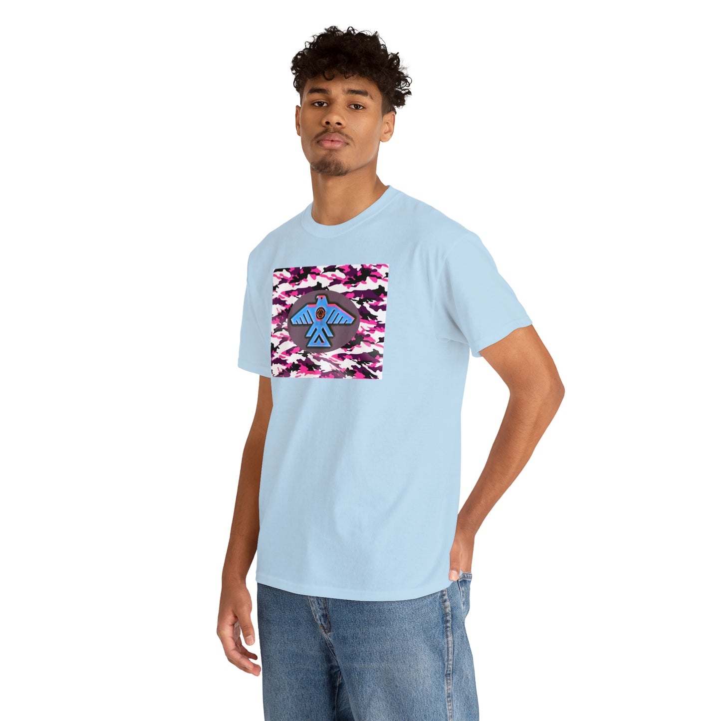 Unisex (Pretty pink camo Recovery Thunderbird) Heavy Cotton Tee