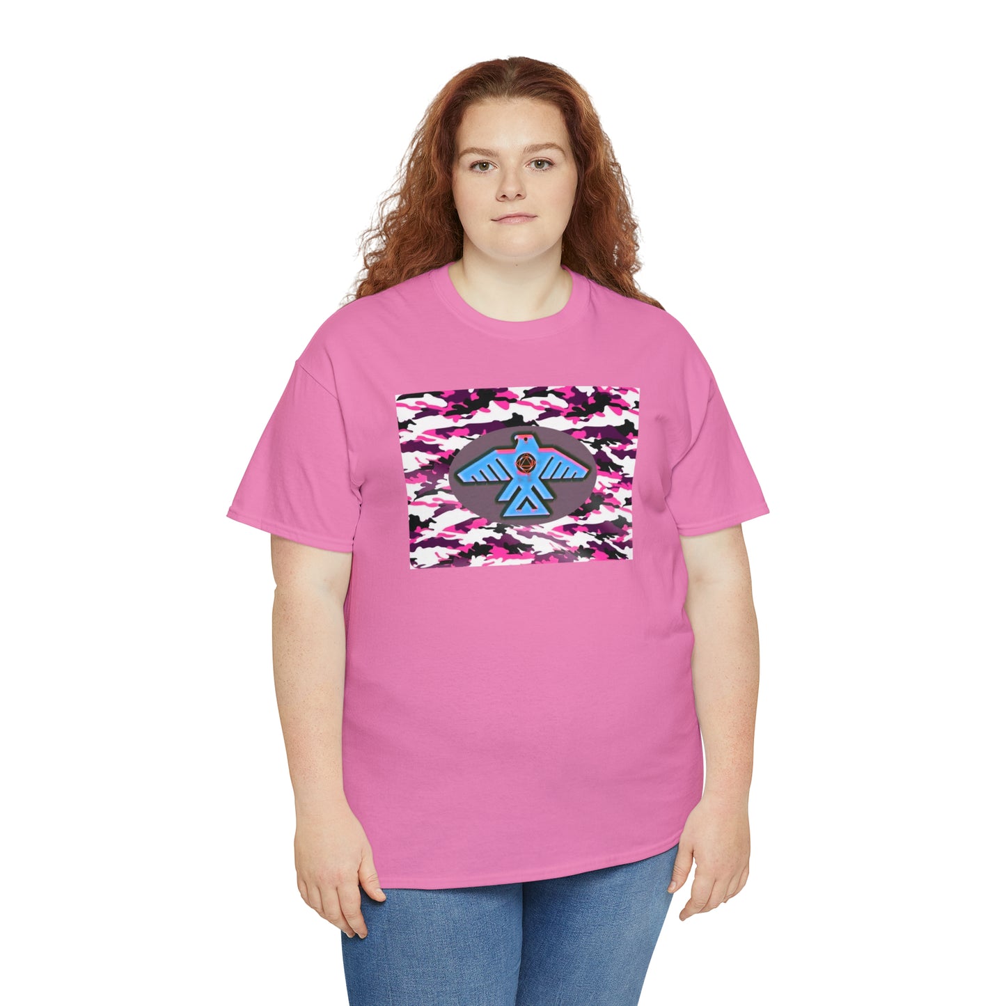 Unisex (Pretty pink camo Recovery Thunderbird) Heavy Cotton Tee