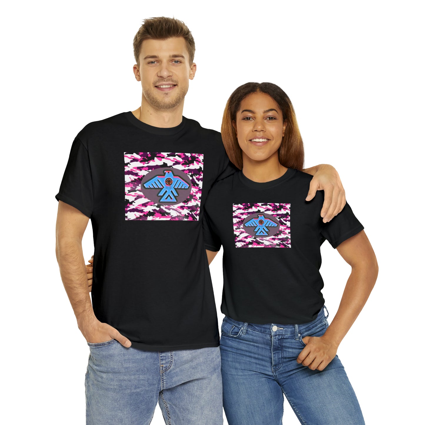 Unisex (Pretty pink camo Recovery Thunderbird) Heavy Cotton Tee