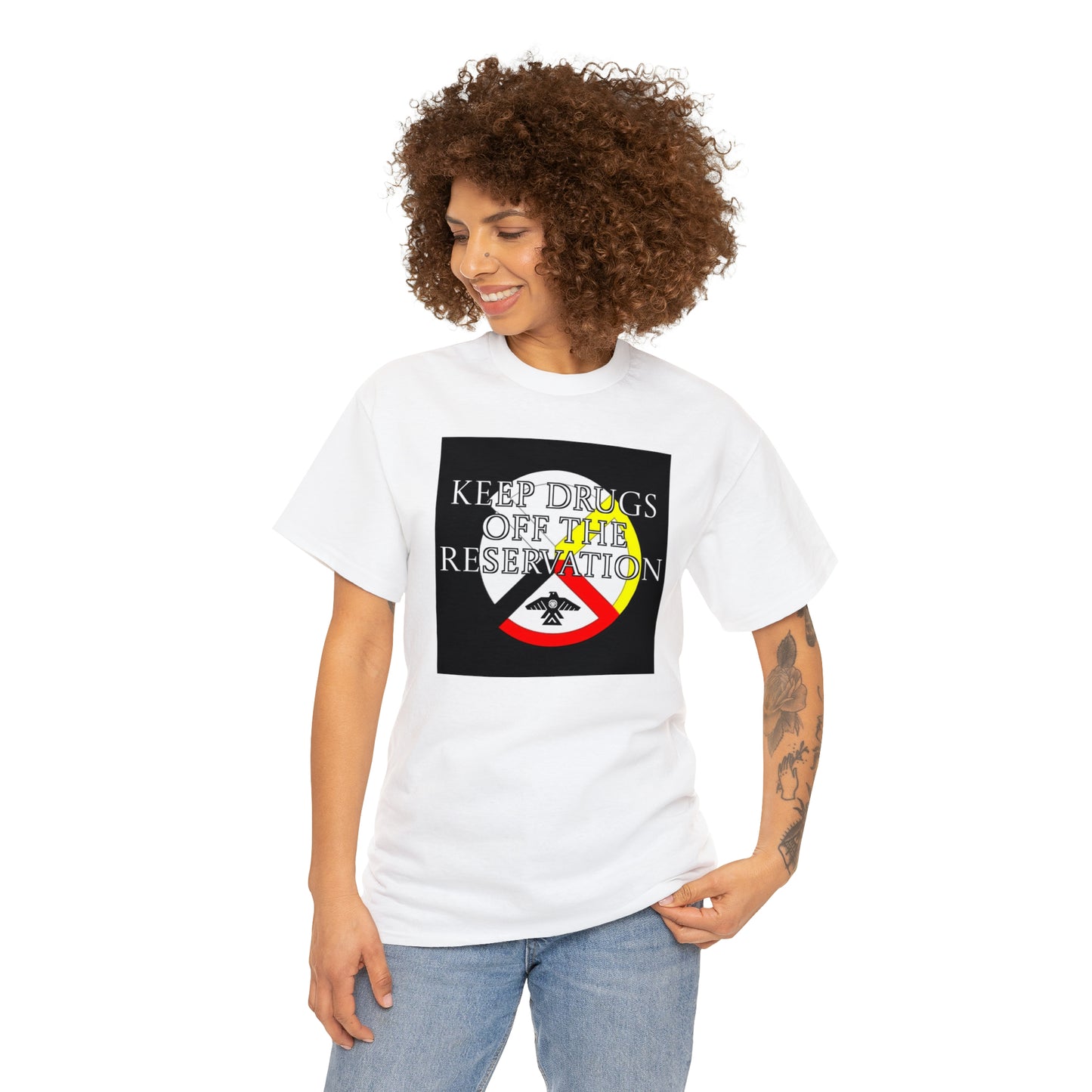 Unisex (Keep Drugs Off The Reservation) Heavy Cotton Tee