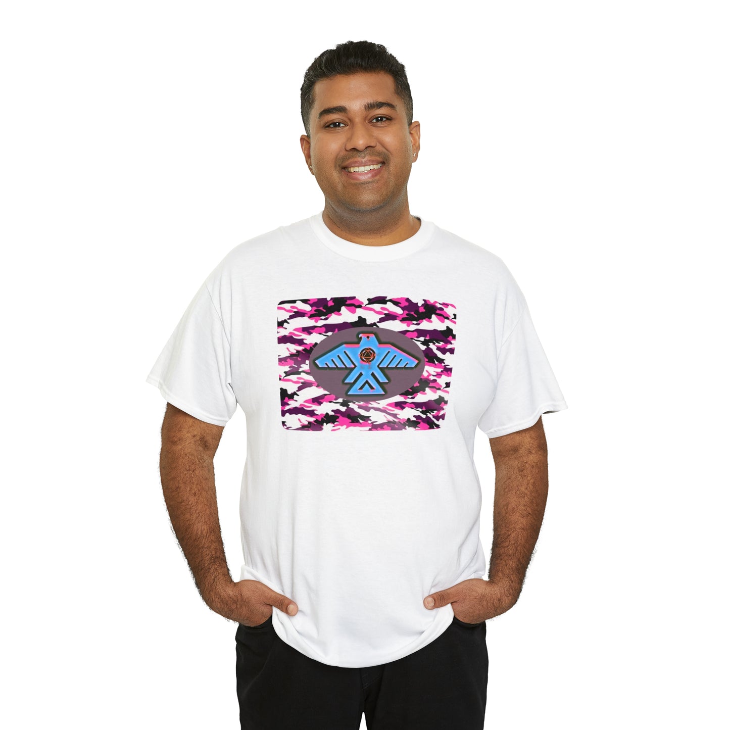 Unisex (Pretty pink camo Recovery Thunderbird) Heavy Cotton Tee