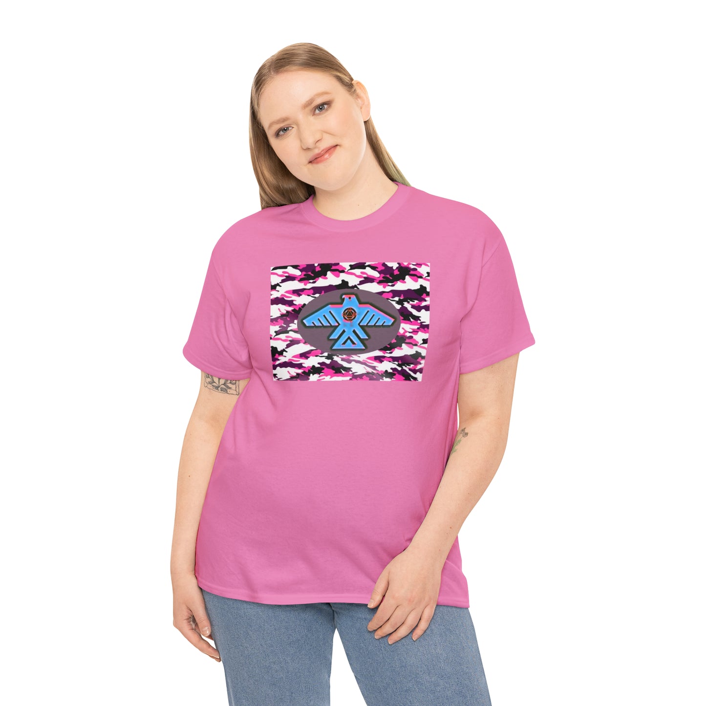 Unisex (Pretty pink camo Recovery Thunderbird) Heavy Cotton Tee